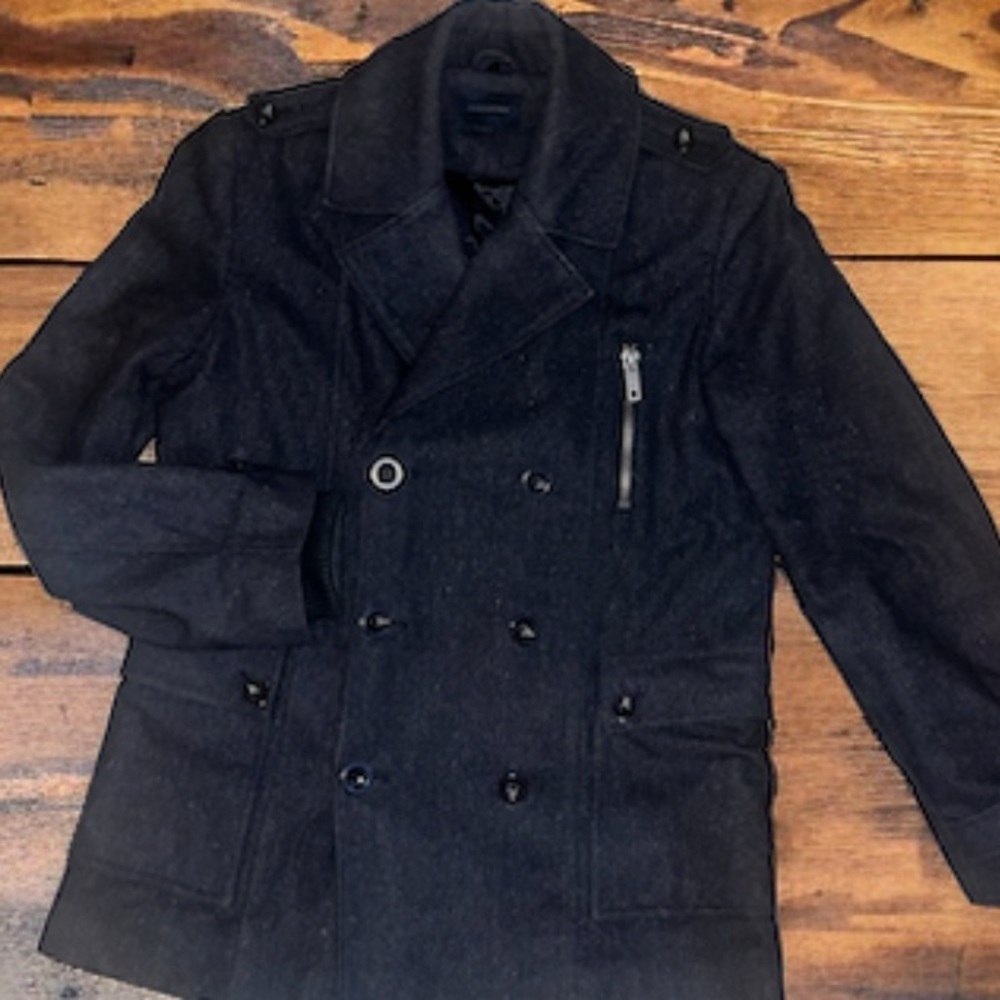 Jack&Jones Romeo WoolCoat -fully lined -detail!-heavy-pockets-EUC-Sz L 😍… - Picture 12 of 15
